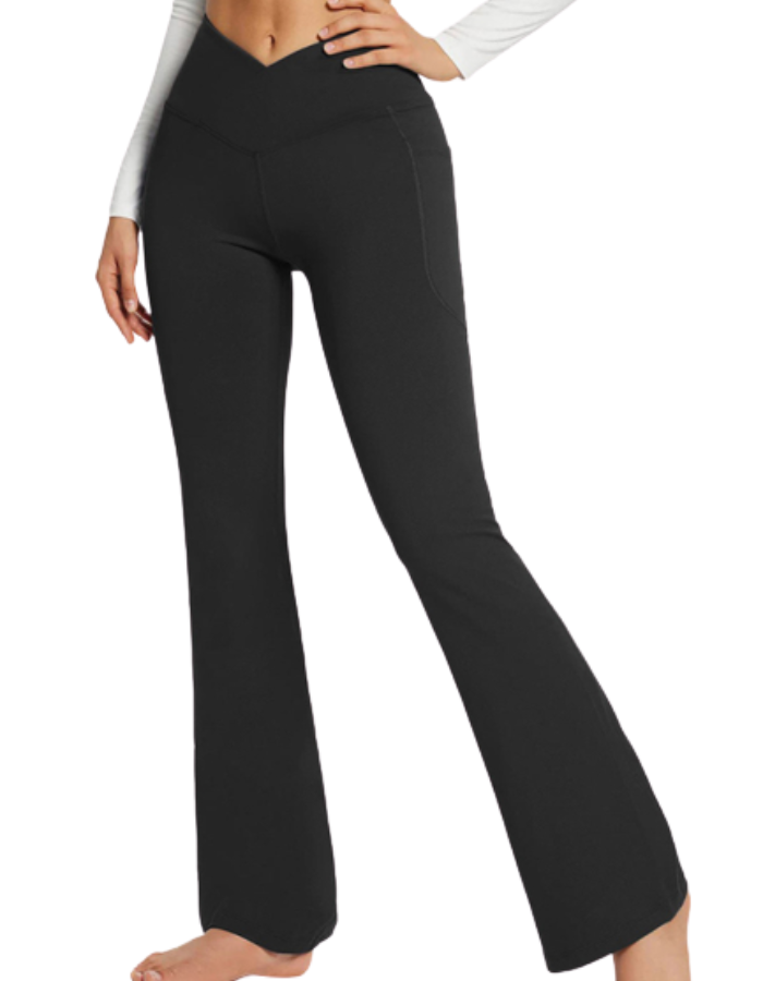 SHOPIQAT Pocket Waist Flare Leggings - Premium from shopiqat - Just $6.750! Shop now at shopiqat